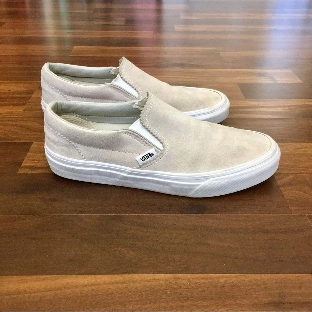 Vans Beige Slip Ons